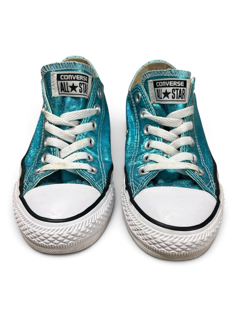 Converse Metallic Teal Low Top Sneakers